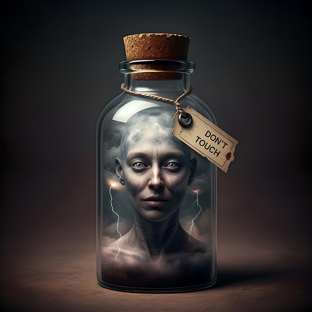 Free ai generated bottle face illustration
