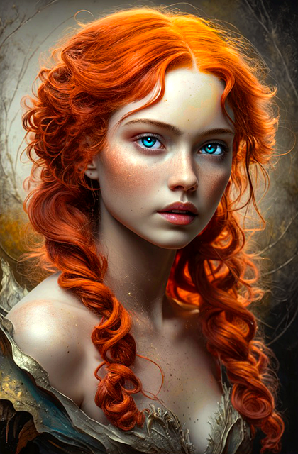 Free ai generated girl long hair illustration