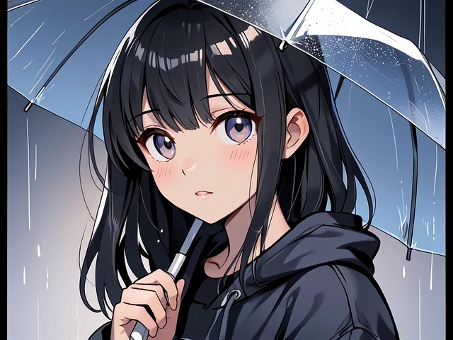 Free ai generated woman umbrella illustration