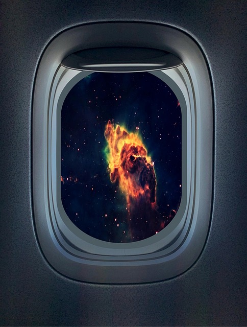 Free window space stars illustration
