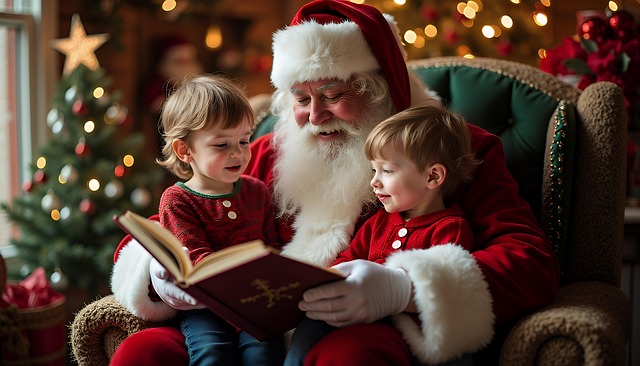 Ai Generado, Papá Noel, Niños, Navidad