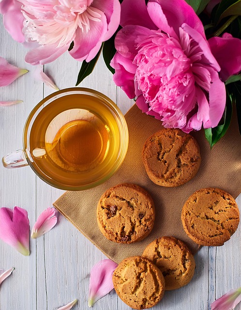 Free ai generated peonies tea illustration