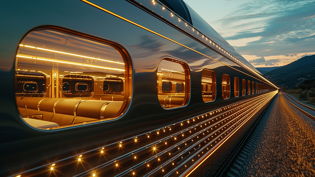 Free ai generated train railway illustration