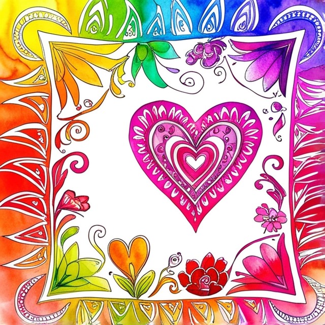 Free frame border flower illustration