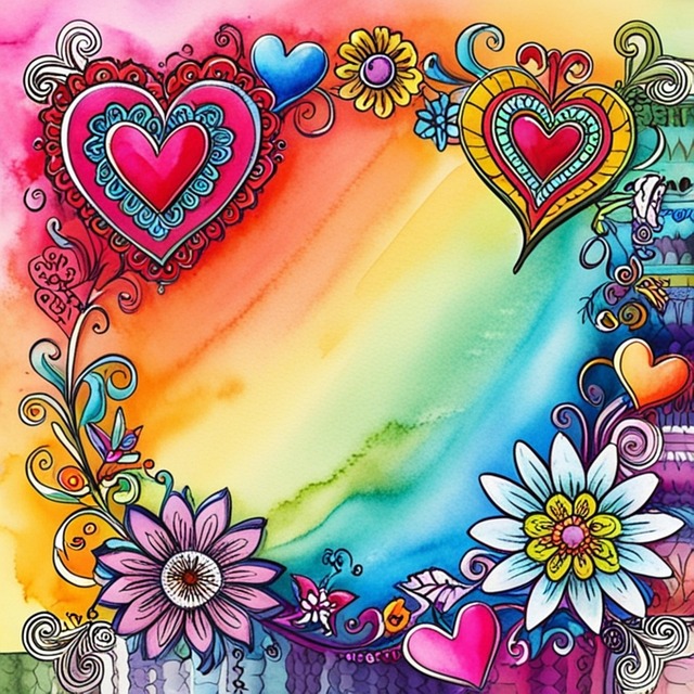 Free frame border flower illustration