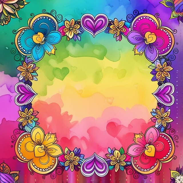 Free frame border flower illustration