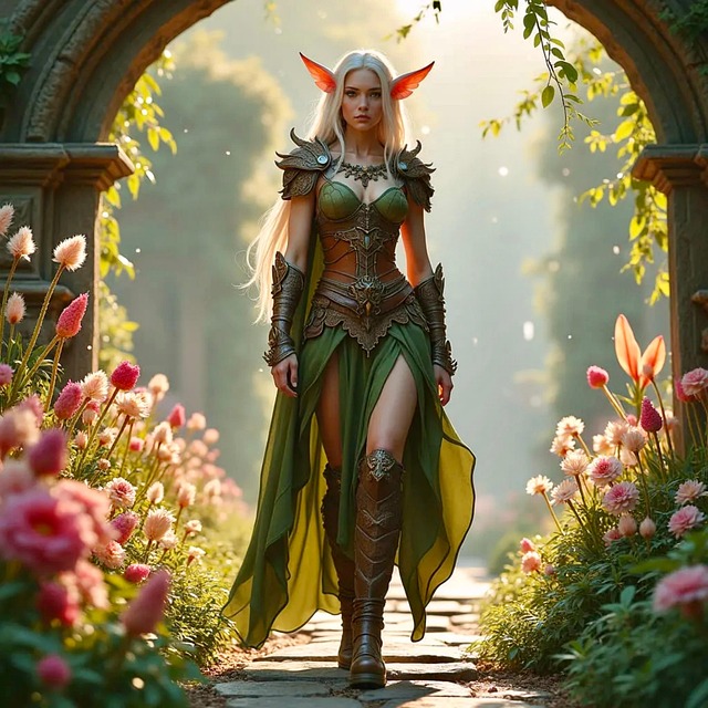 Free ai generated elf warrior illustration
