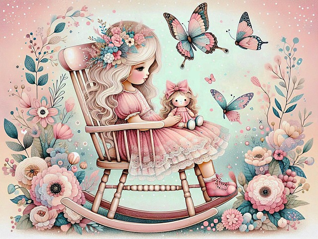 Free ai generated young girl floral crown illustration