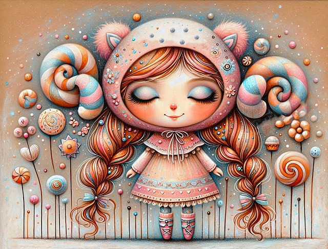 Free ai generated girl cartoon illustration