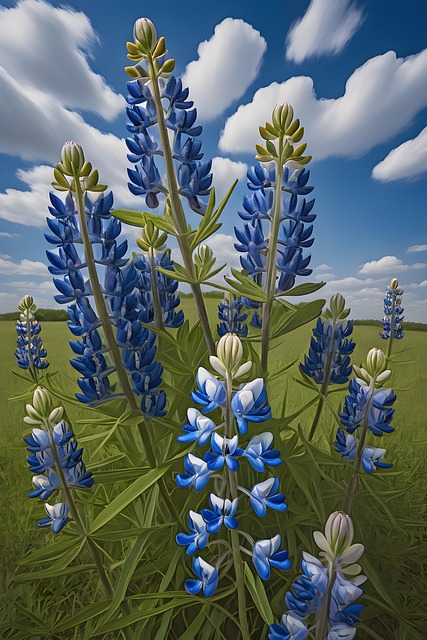 Free ai generated flowers bluebonnets illustration