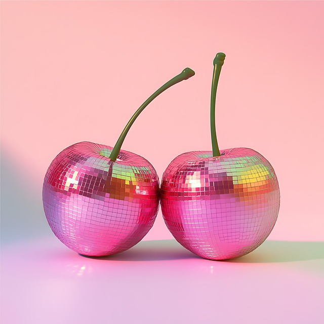 Free ai generated cherries pink illustration