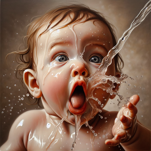 Free ai generated infant water illustration