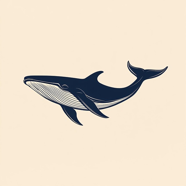 Free ai generated whale minimalist illustration