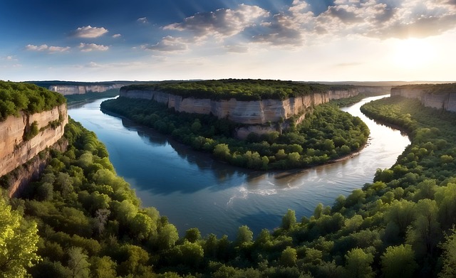 Free river nature greenery illustration
