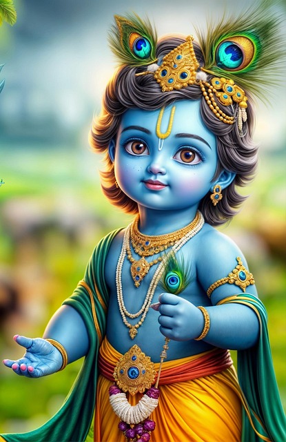 Free ai generated krishna god illustration