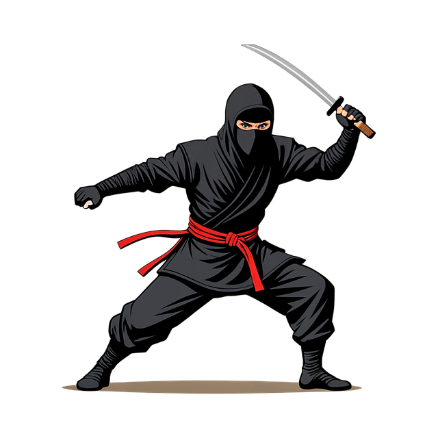 Free ninja martial arts warrior illustration