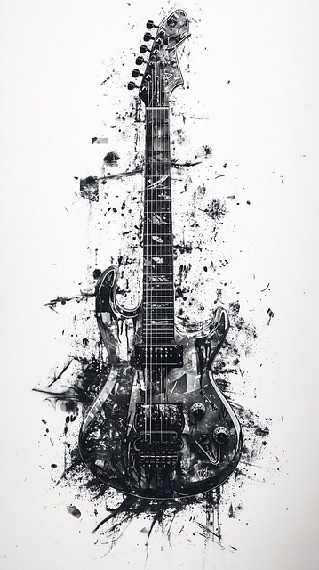 Free ai generated guitar electric illustration