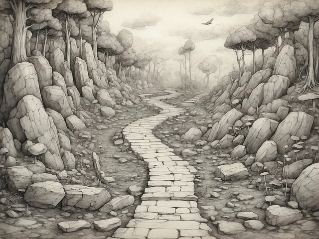 Free ai generated path cobblestones illustration