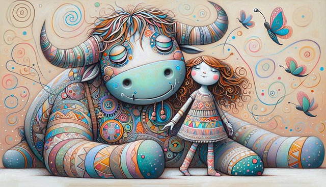 Free ai generated whimsical art young girl illustration