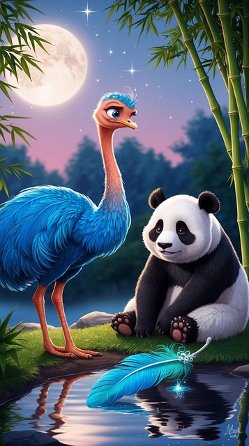 Free ai generated panda bird illustration