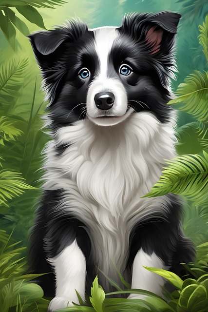 Free ai generated border collie dog illustration