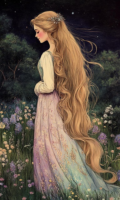 Free ai generated woman long hair illustration
