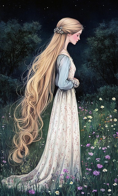 Free ai generated woman long hair illustration