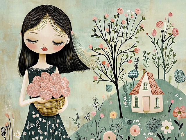 Free ai generated whimsical illustration young girl illustration