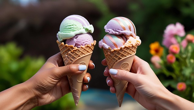 Free ai generated ice creams cones illustration