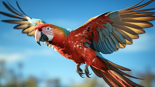 Free wing bird macaw illustration