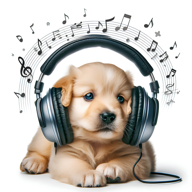 Free dog headphones puppy illustration