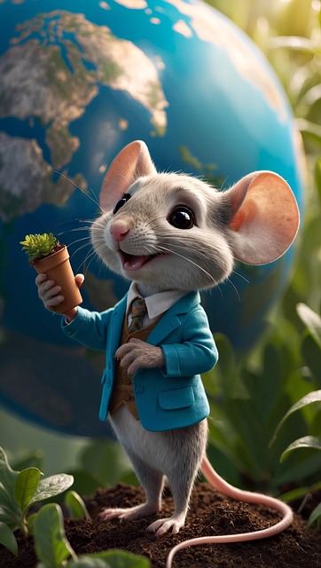 Free ai generated mouse earth illustration