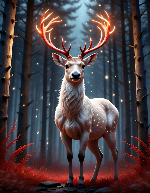 Free ai generated deer antlers illustration