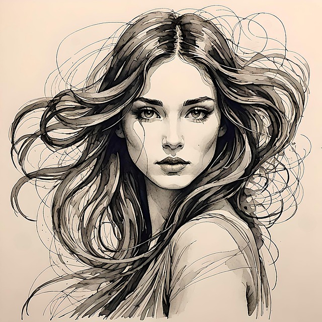 Download free HD stock image of Ai Generated Woman Free ai generated woman sketch illustration