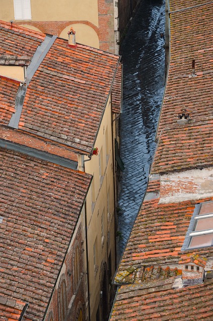 Gasse, Dächer, Stadt, Land, Schornsteine
