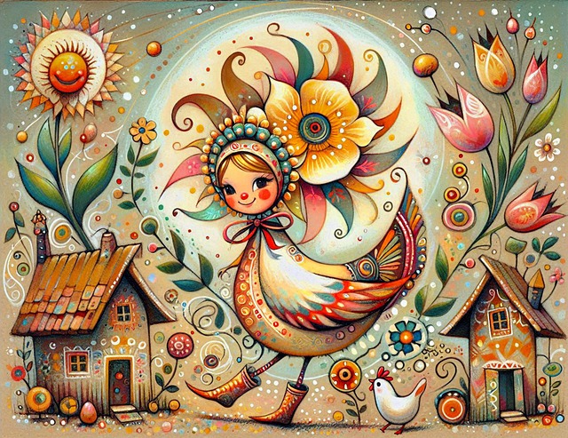 Free ai generated whimsical scene fairy-tale village illustration