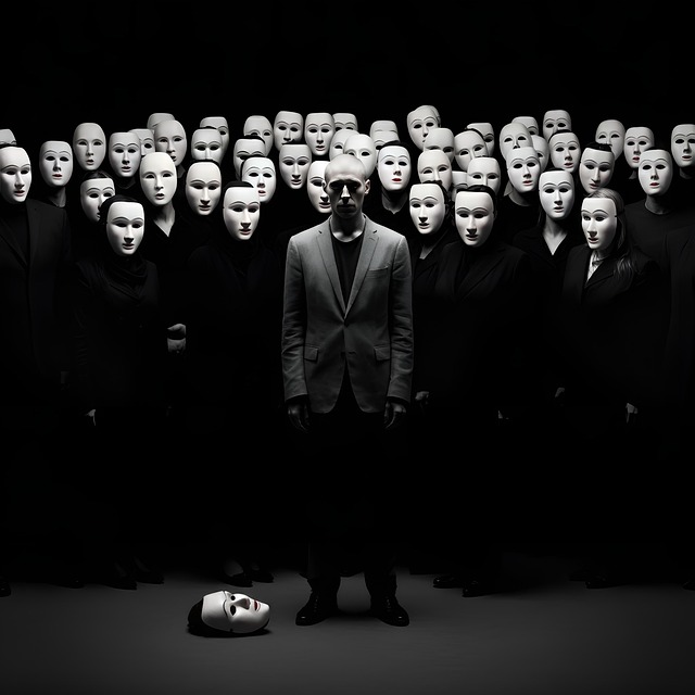 Free ai generated crowd masks illustration