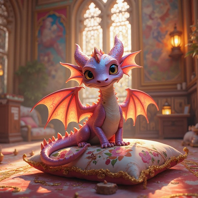 Free ai generated dragon castle illustration