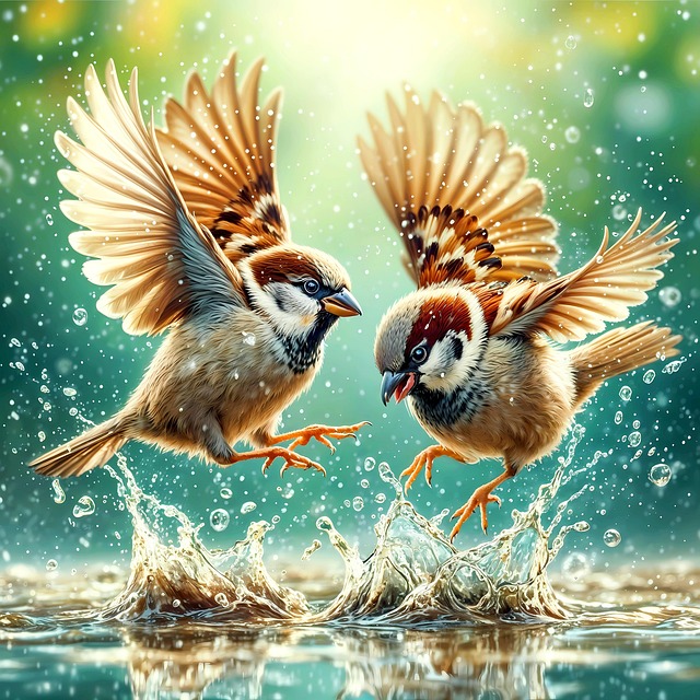 Free sparrow songbird wild bird illustration