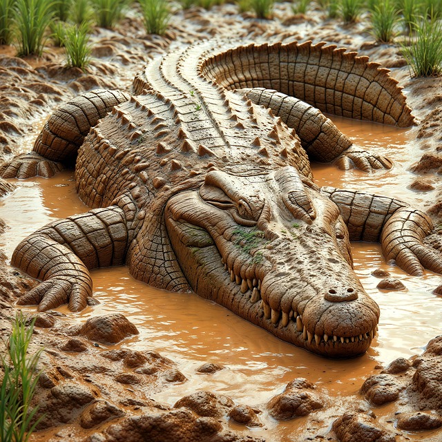 Free crocodile reptile lizard illustration