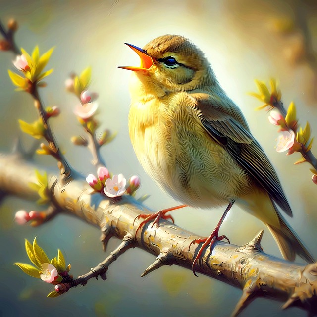 Free songbird wild bird chiffchaff illustration