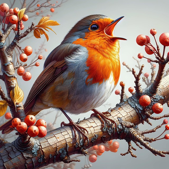 Free robin songbird wild bird illustration