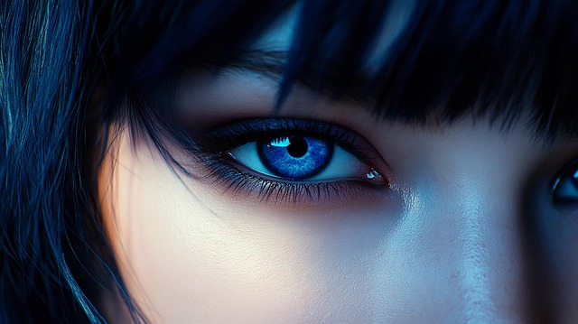 Free ai generated woman blue eye illustration