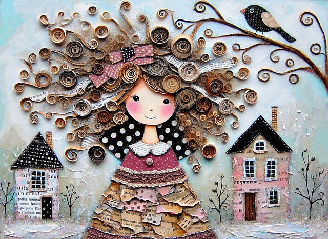 Free ai generated mixed-media art stylized girl illustration