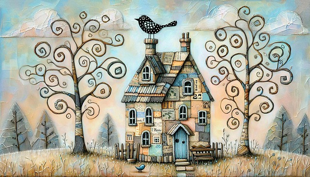 Free ai generated cottage bird illustration