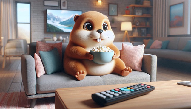 Free guinea pig living room movie illustration