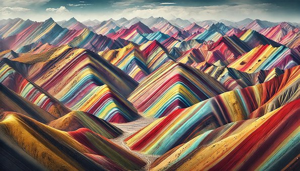 Bunt, Berg, Hügel, Natur, Farbe, Peru