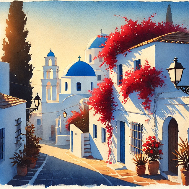 Free ai generated nature greece illustration