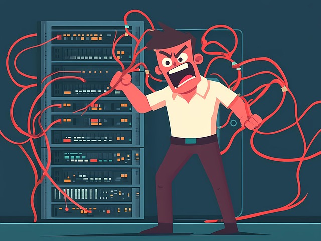 Free ai generated system administrator angry illustration