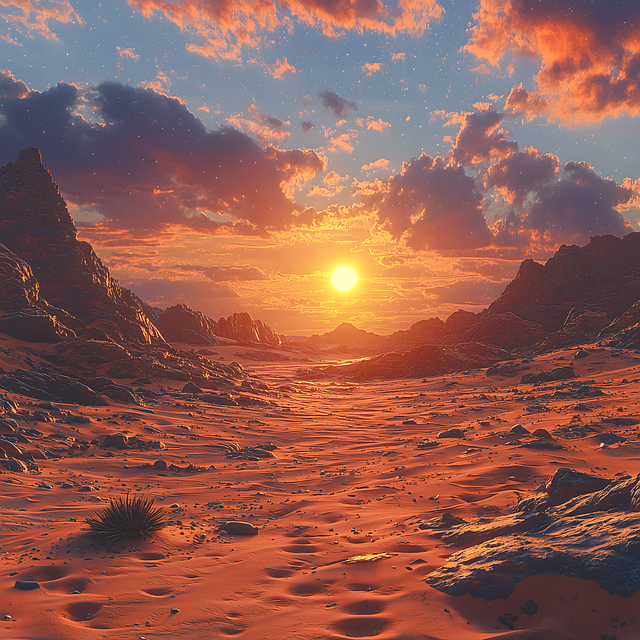 Ai Gerado, Pôr Do Sol, Deserto, Natureza